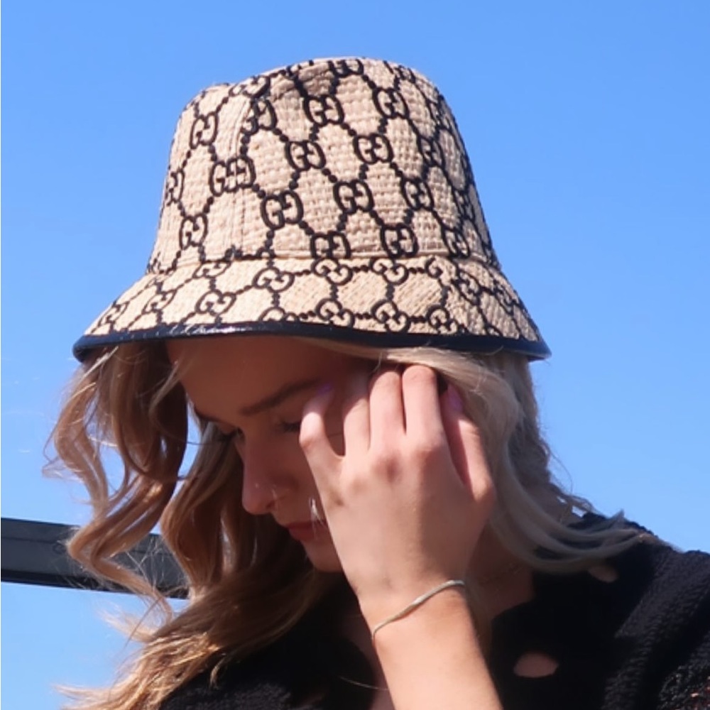 Gucci raffia bucket hat